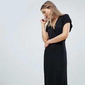 French Connection Black Short Sleeve Maxi Dress